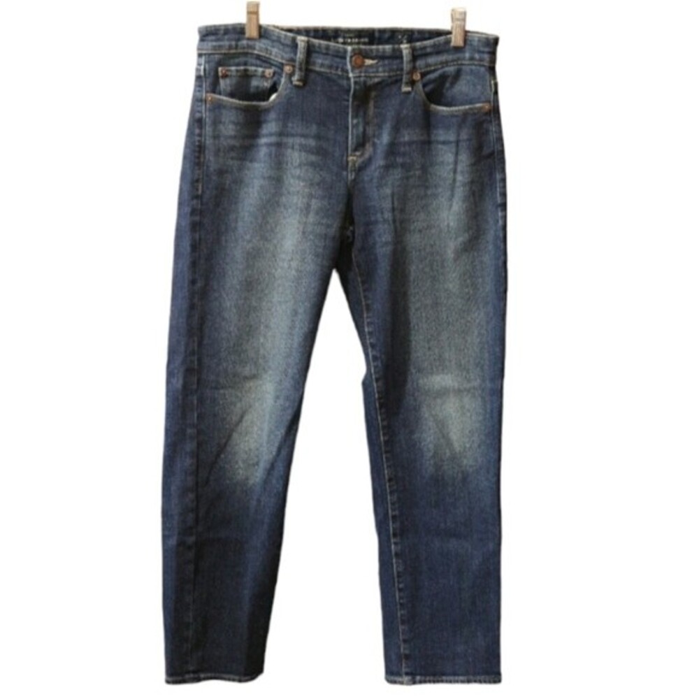 Lucky Brand Sweet Crop Jeans Medium Wash Stretch Mid-Rise Straight Crop Sz 8